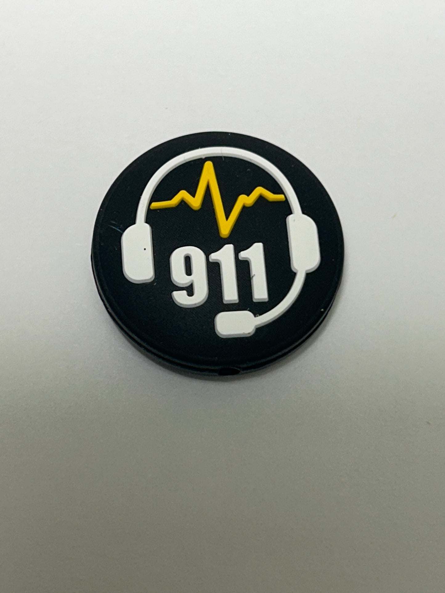911 Operator Yellow Headphones or White Silicone Focal Bead