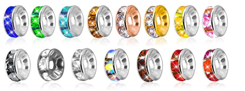 Rhinestone Spacer Beads 10mm