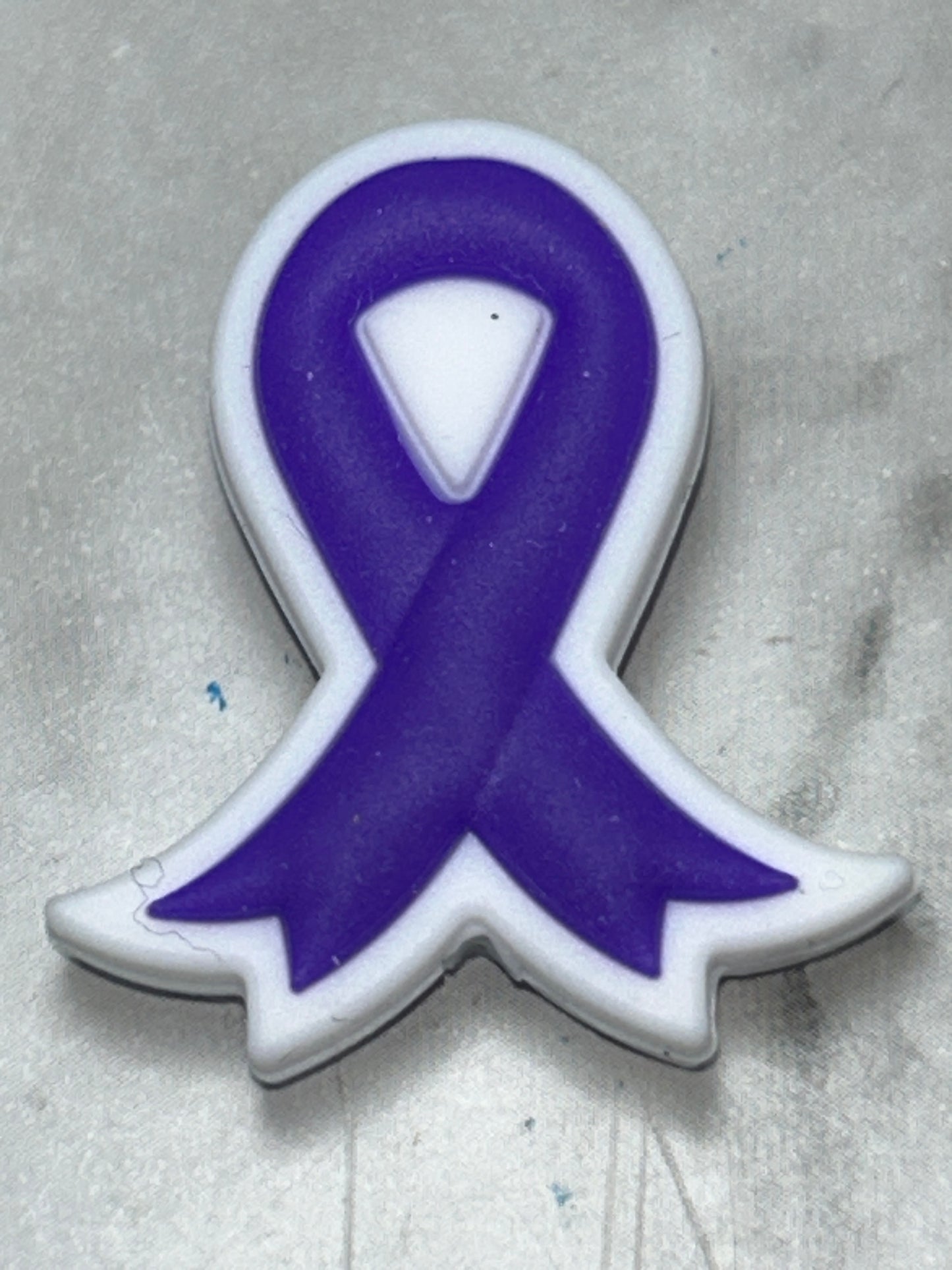 Purple Awareness Ribbon Focal Bead