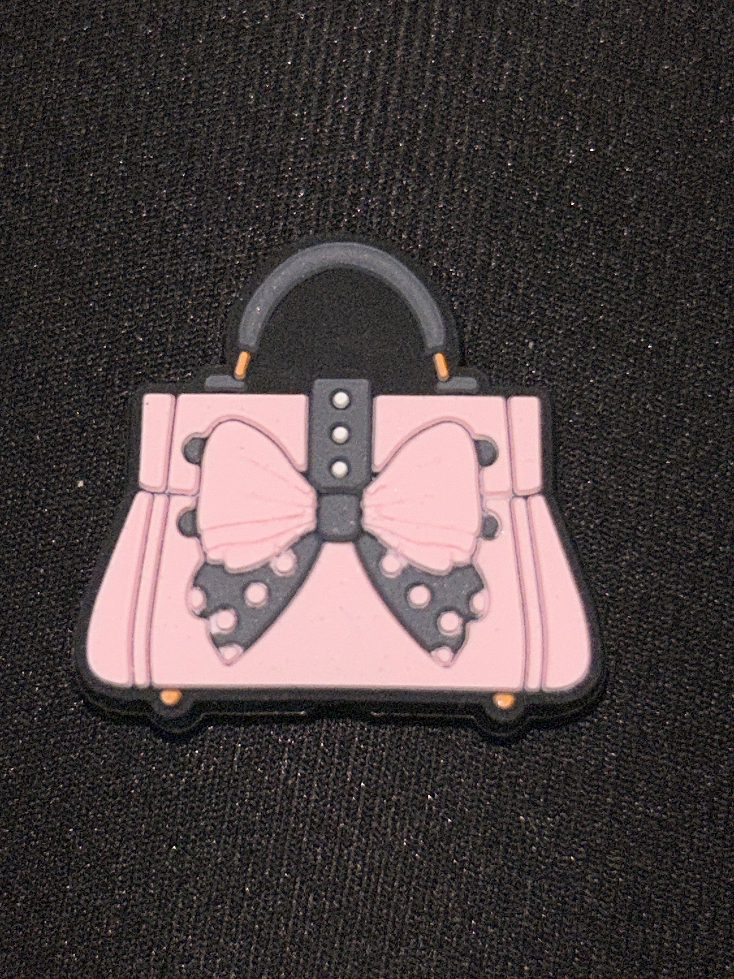 Pink Purse w/ bow Silicone Focal Bead