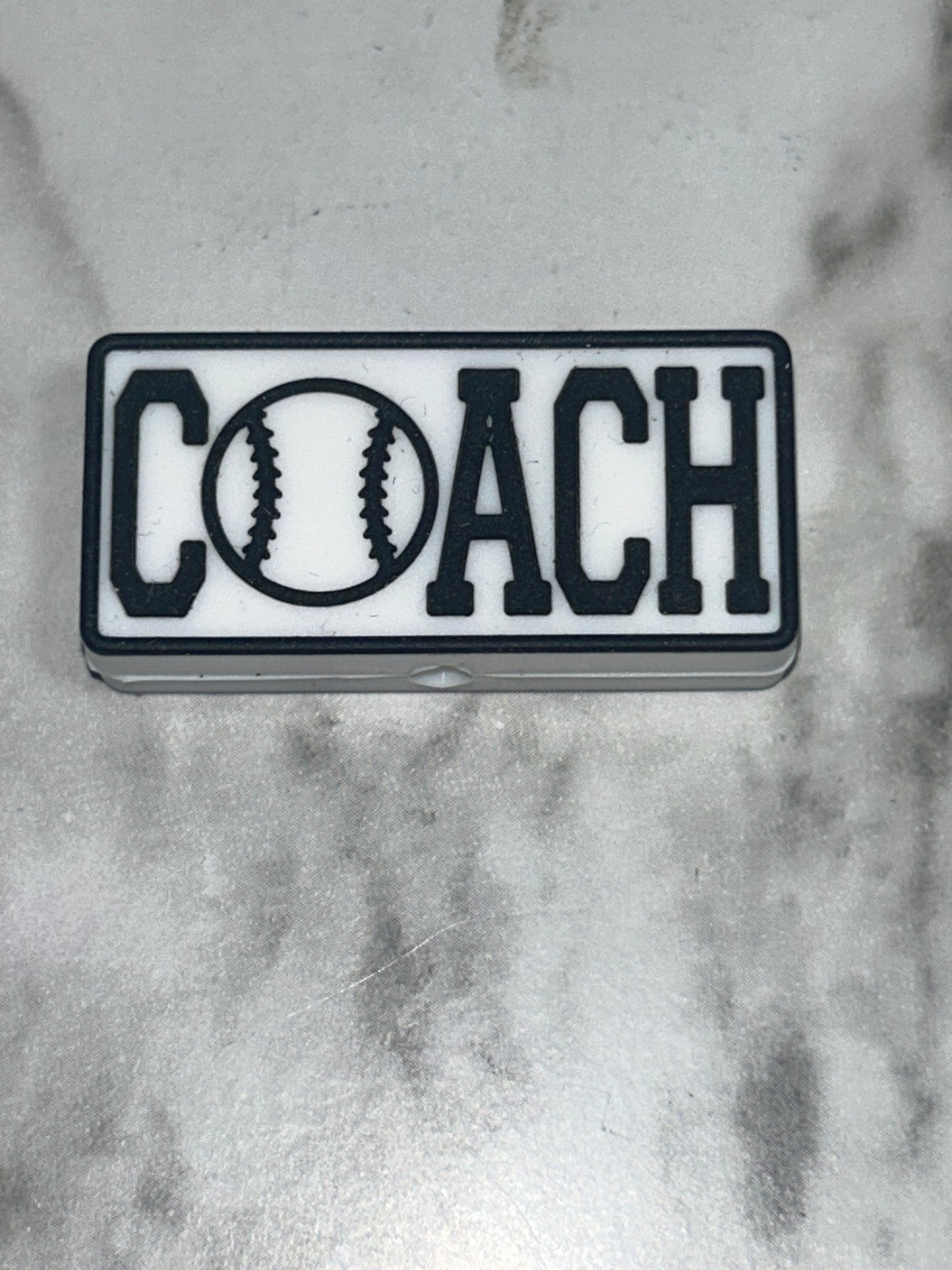 Baseball Coach Silicone Focal Bead