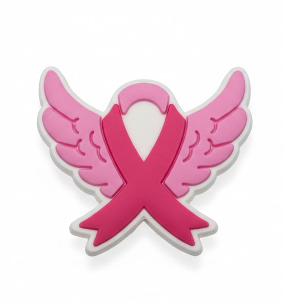 Breast Cancer Awareness Ribbon with Wings - Focal Bead
