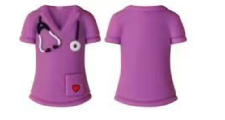 Nurse Uniform/Scrub top 3D Silicone focal bead
