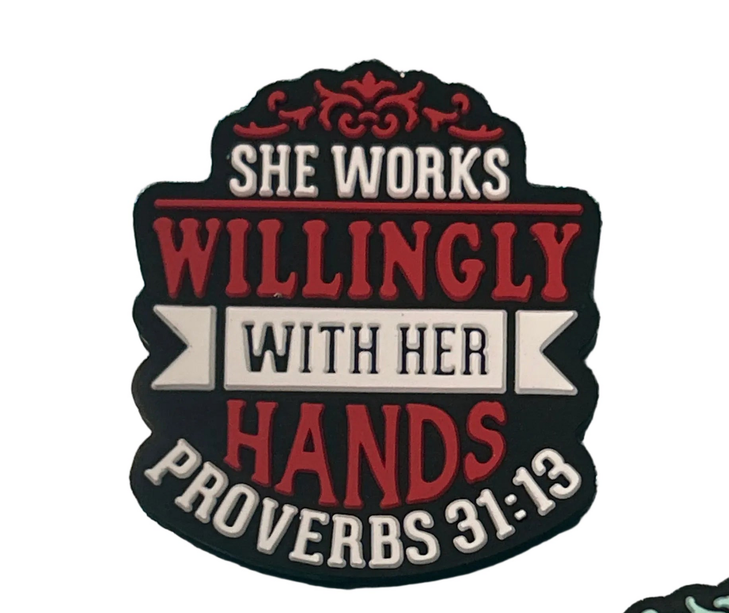 She works willingly with her hands - Focal Bead