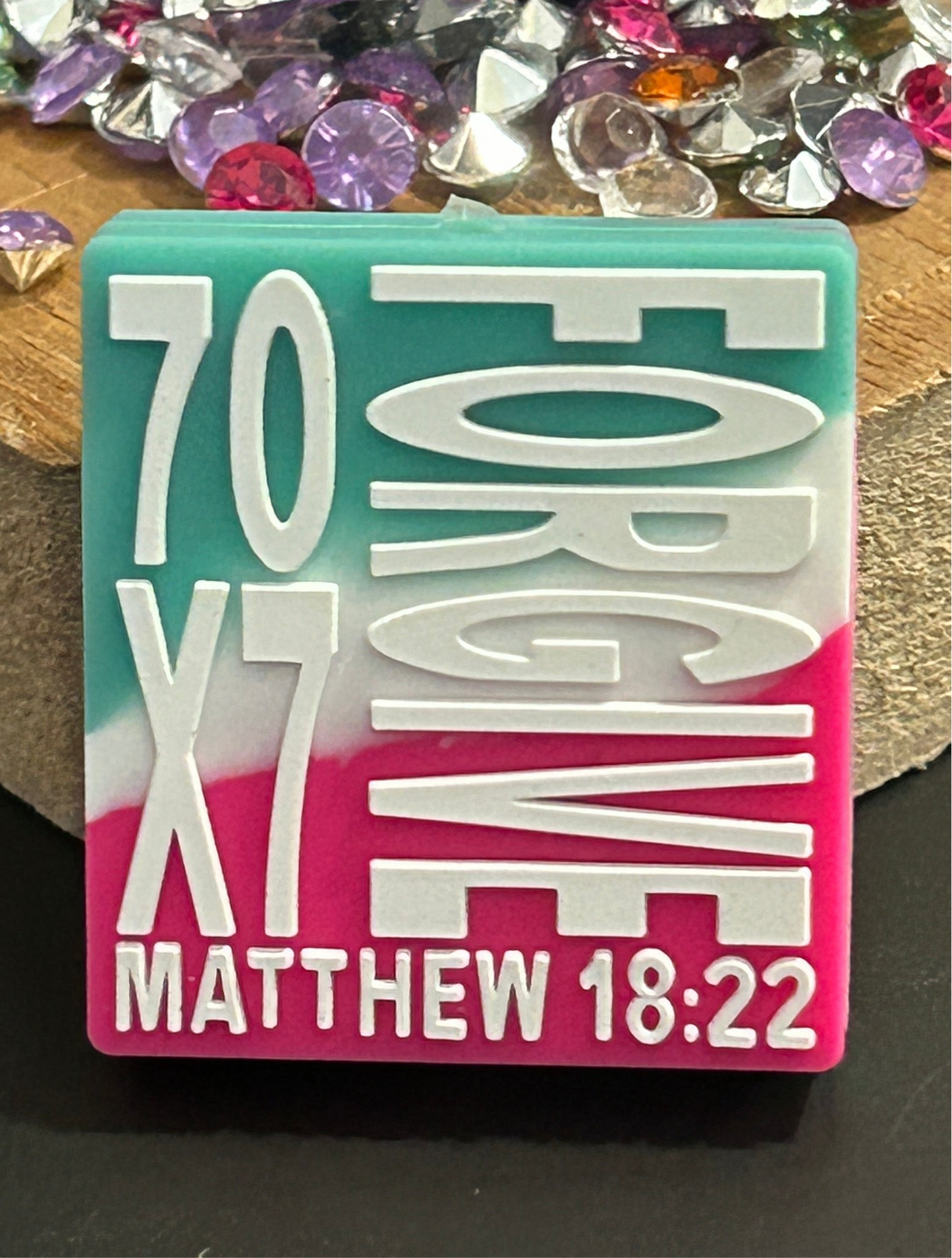 Forgive - Matthew 18:22 -Silicone Focal Bead