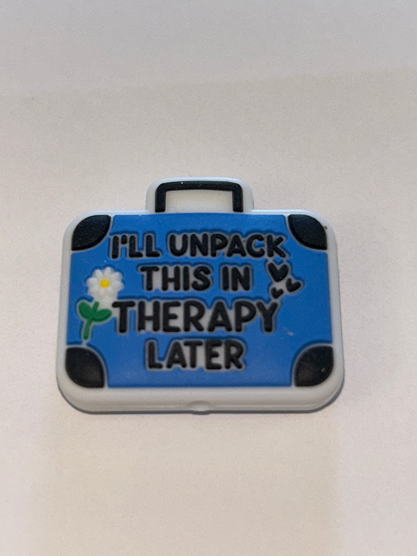 I’ll unpack this is therapy later - Suitcase Silicone focal bead