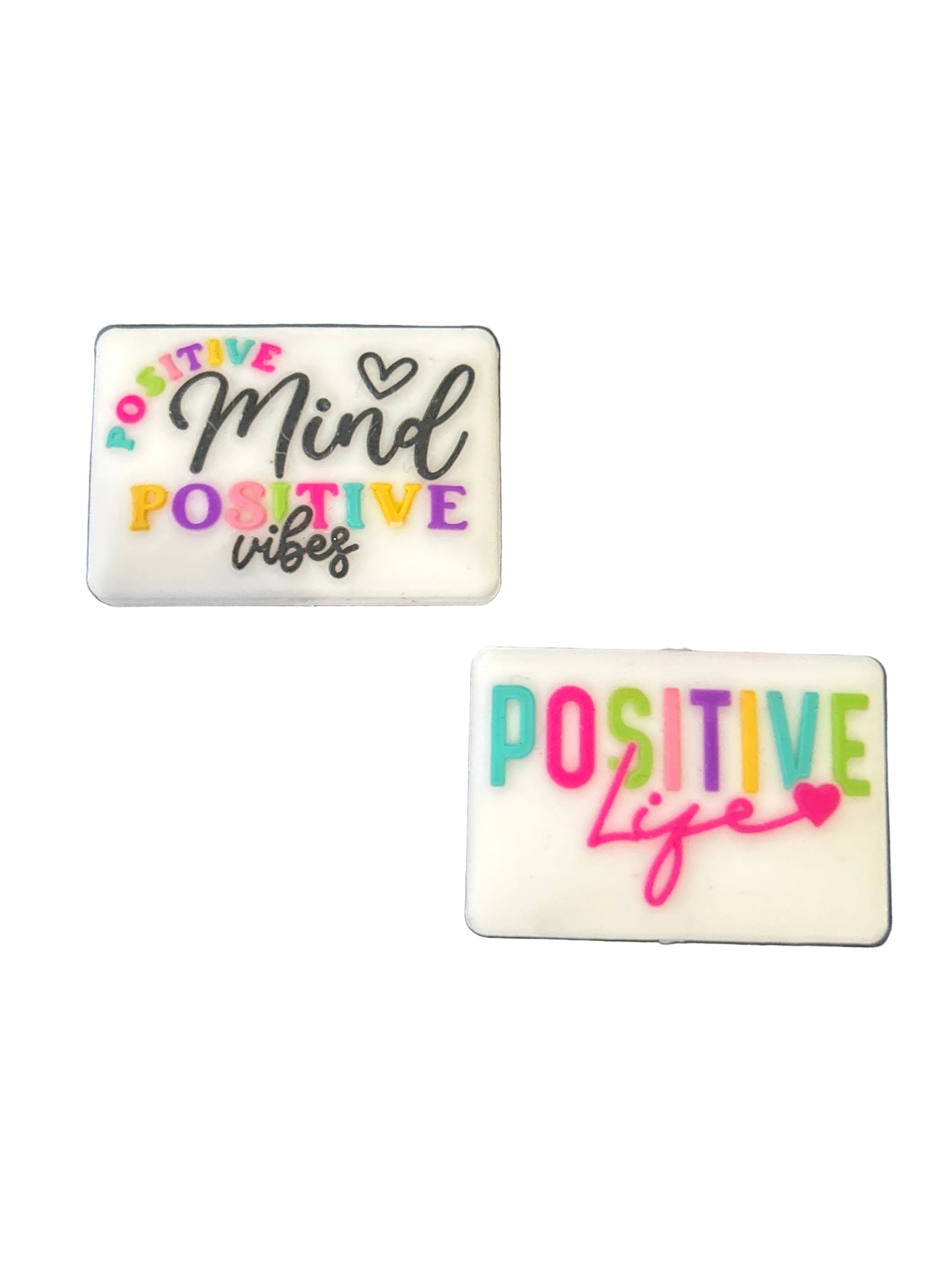 Positive Mind Positive Vibes Positive life -Double side focal Bead