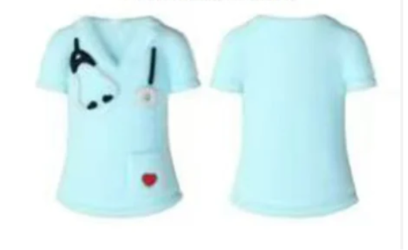 Nurse Uniform/Scrub top 3D Silicone focal bead