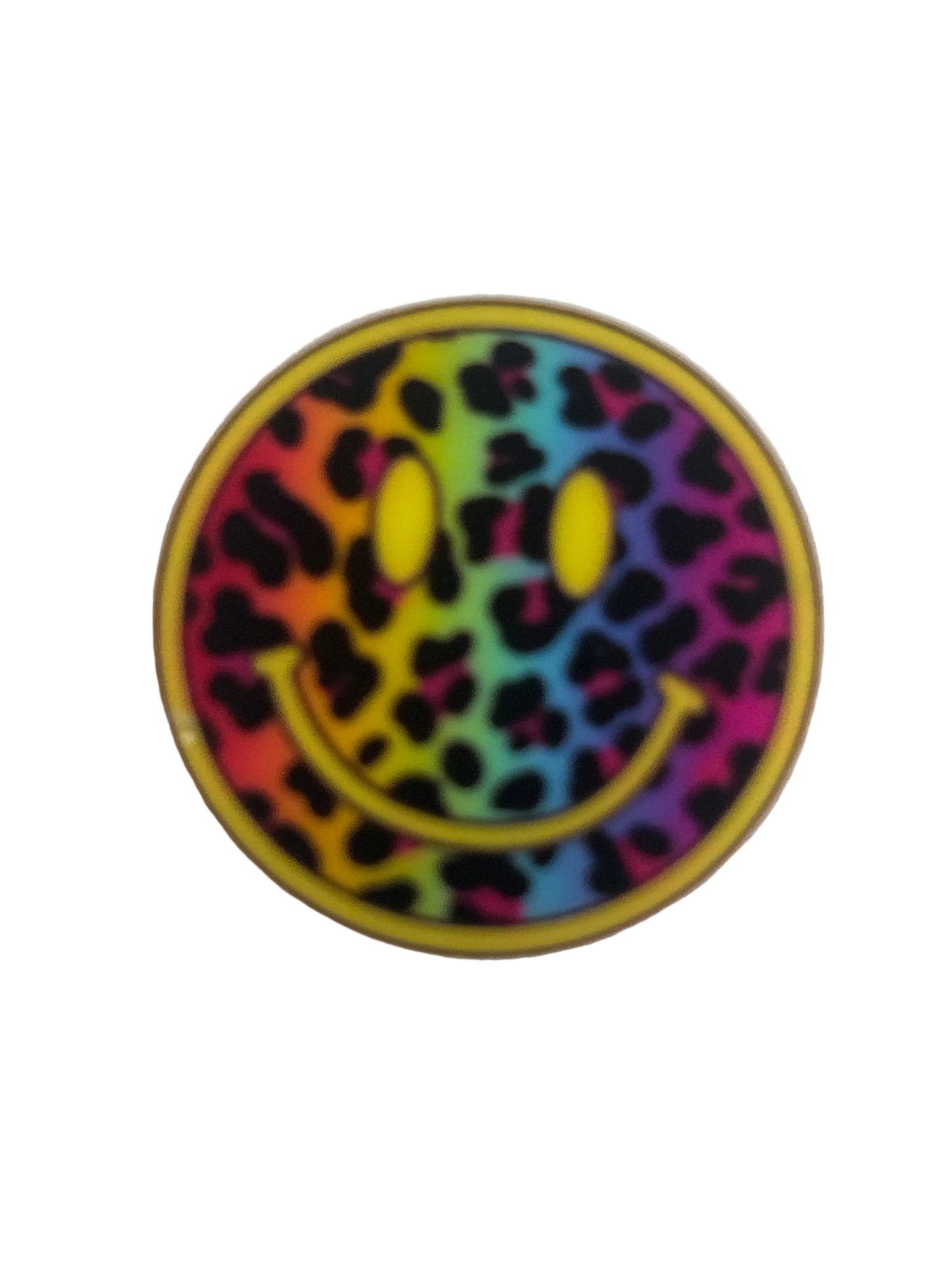 Smiley Face Colorful with animal print - Focal Bead