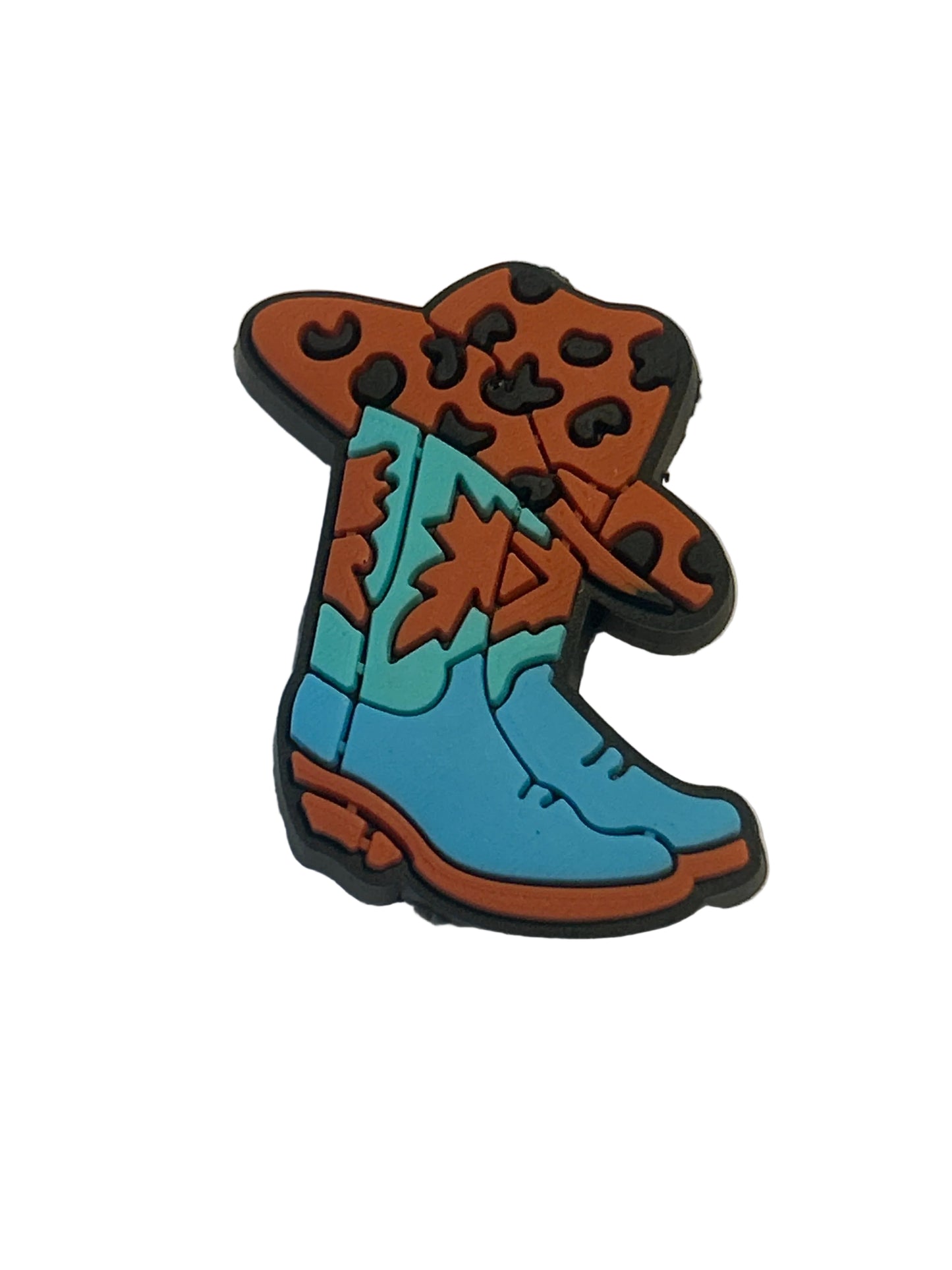 Cowgirl Cowboy Boots - Teal Focal Bead