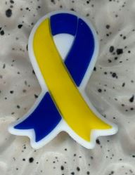 Awareness Ribbon - Yellow and Blue Silicone Focal Bead