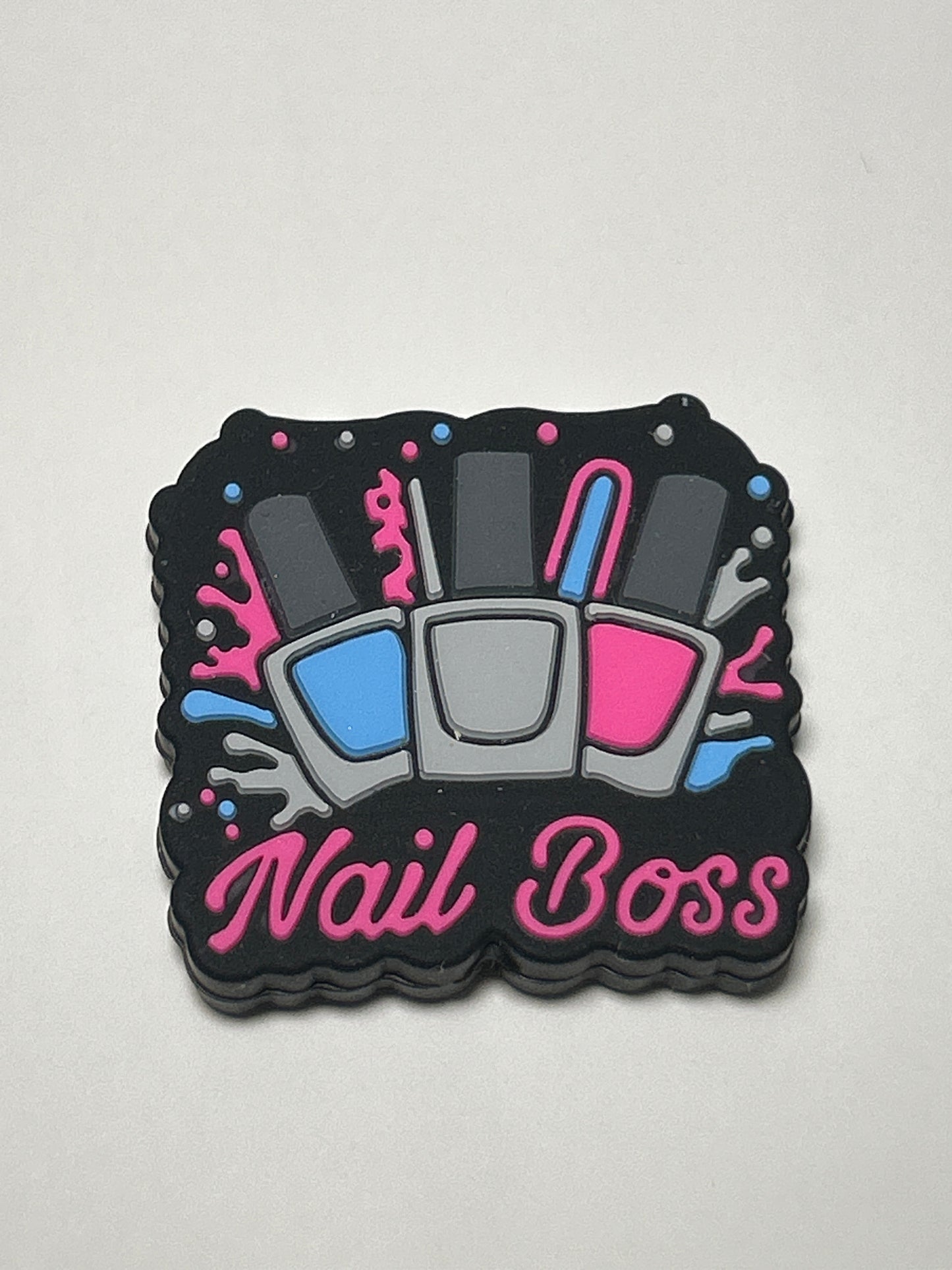 Nail Boss w/Nail Polish bottles Silicone Focal Bead