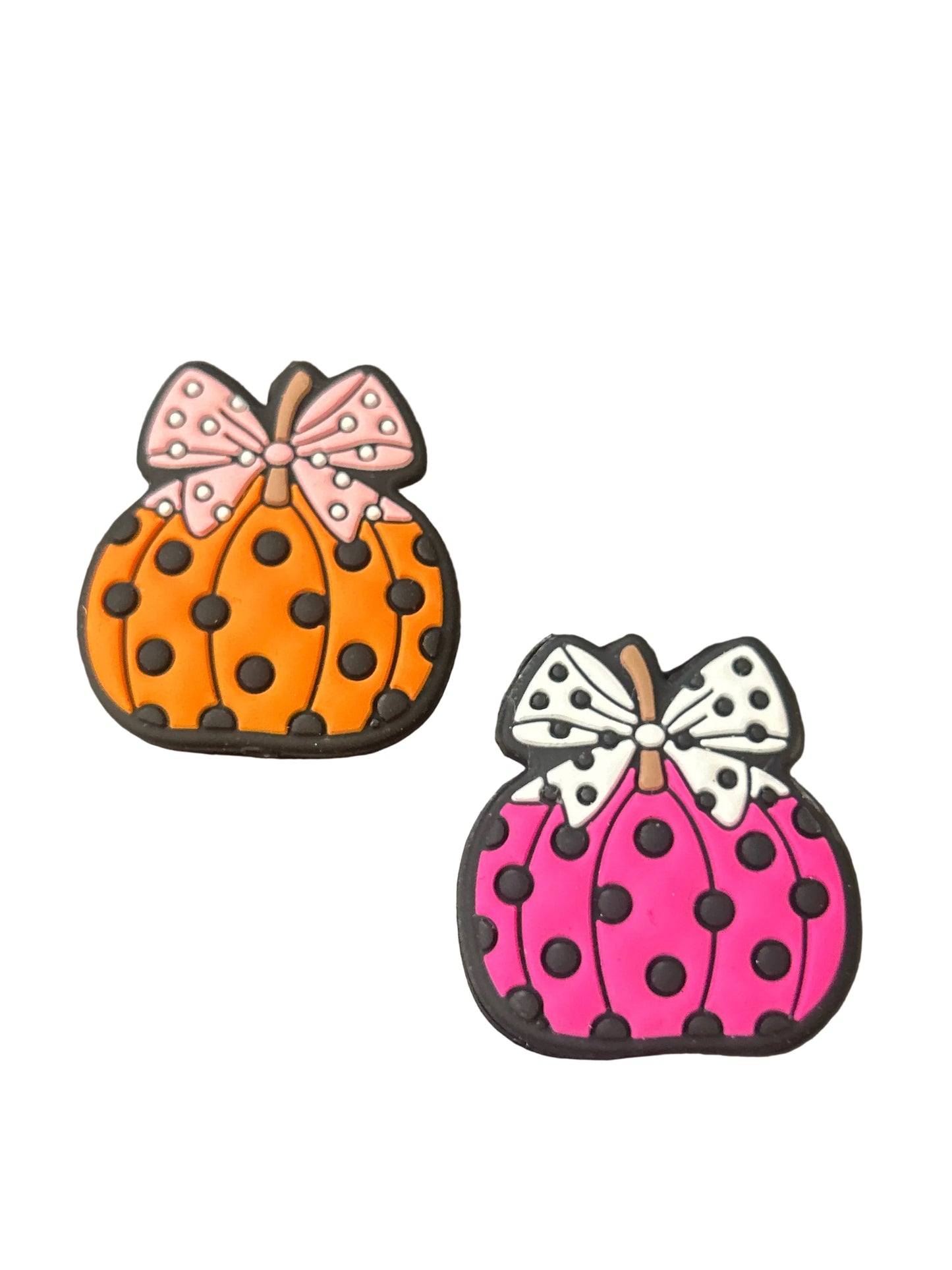 Pumpkin with Dots and Bow -Focal Bead