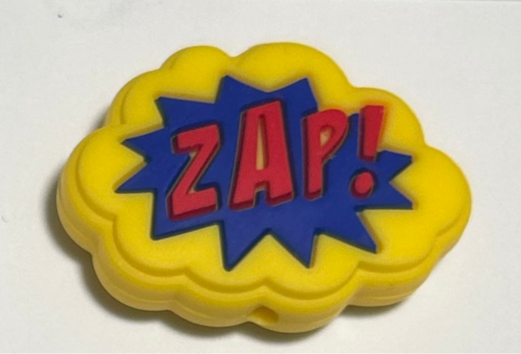 Comic word bubble Silicone Focal Bead
