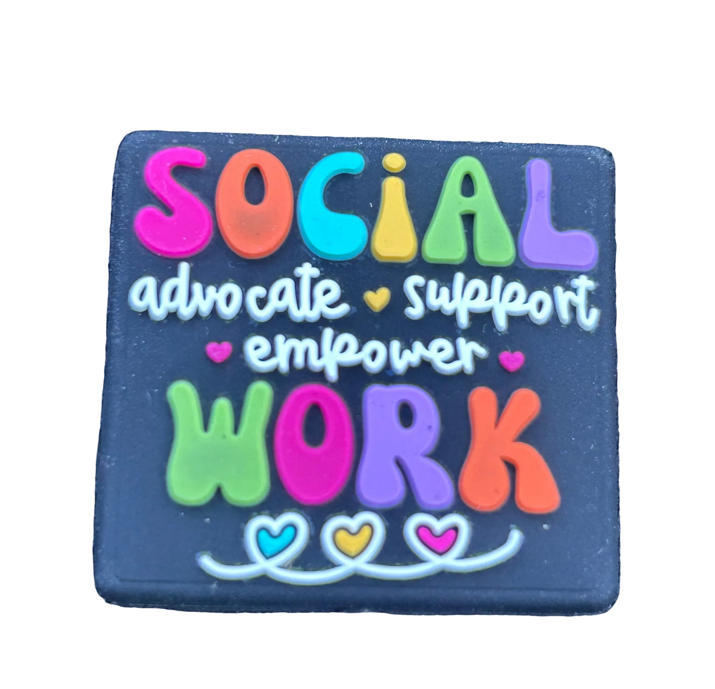 Social Work -Advocate , Support, Empower -Focal Bead