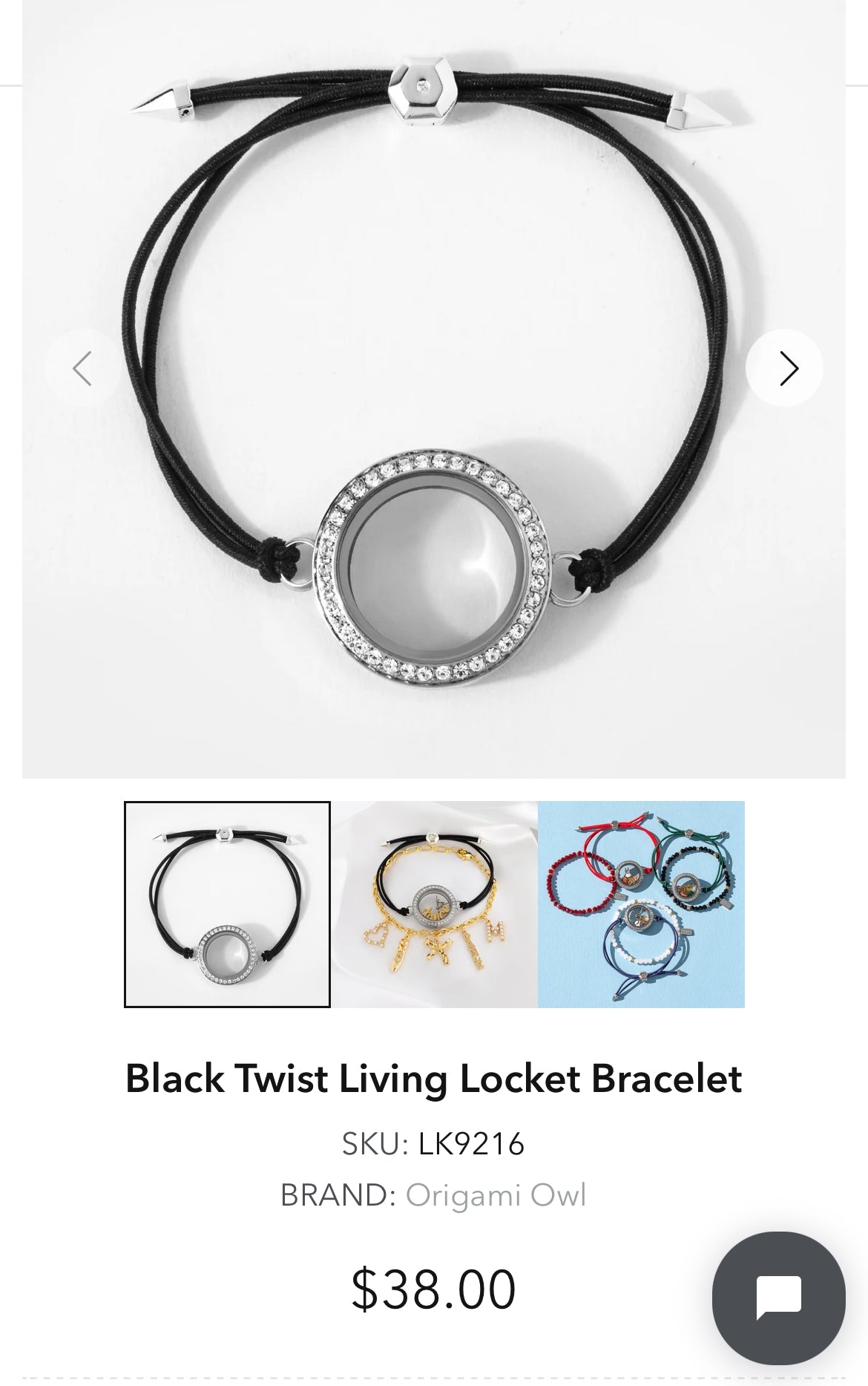 Black Twist Living Locket Bracelet (Medium Face) - Origami Owl