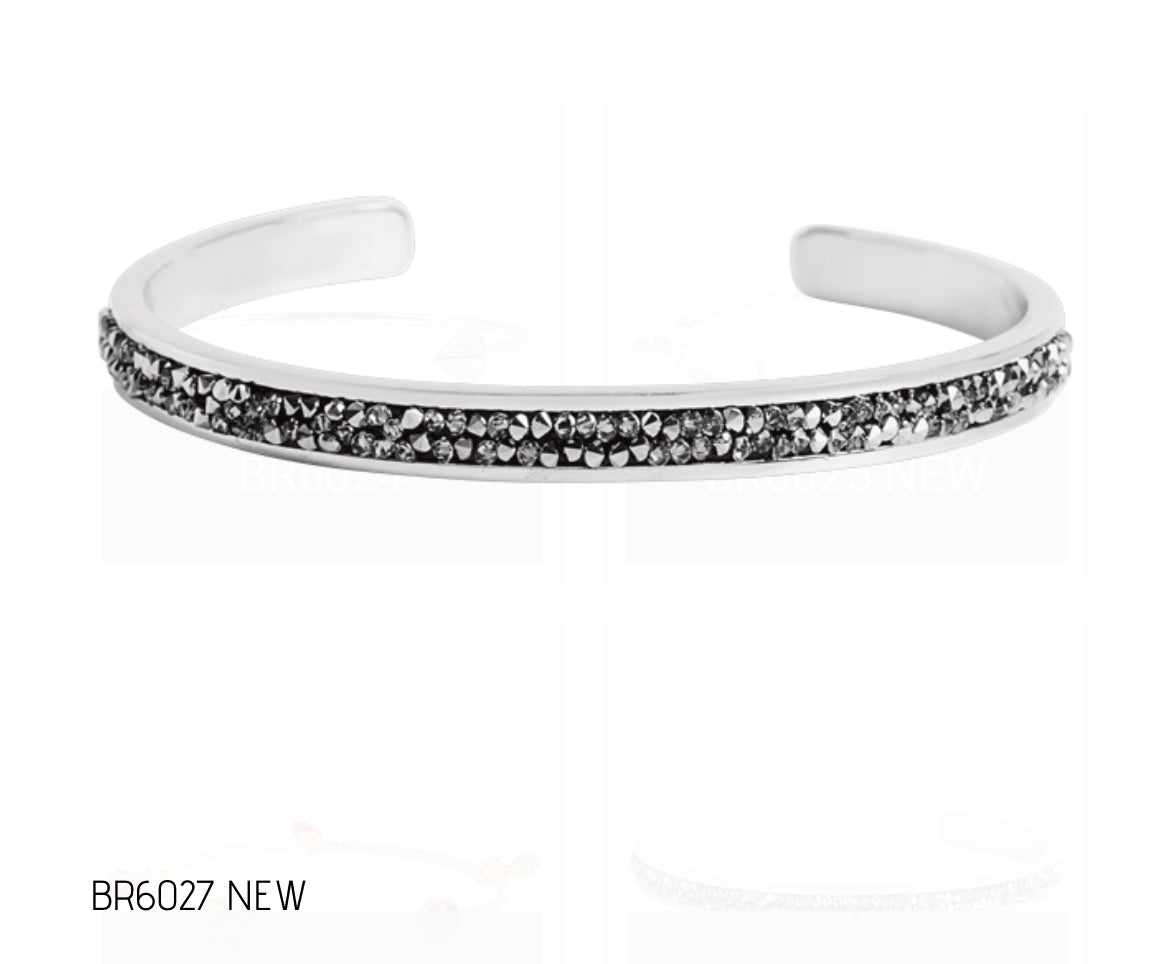 SILVER SWAROVSKI CRYSTAL ADJUSTABLE BANGLE