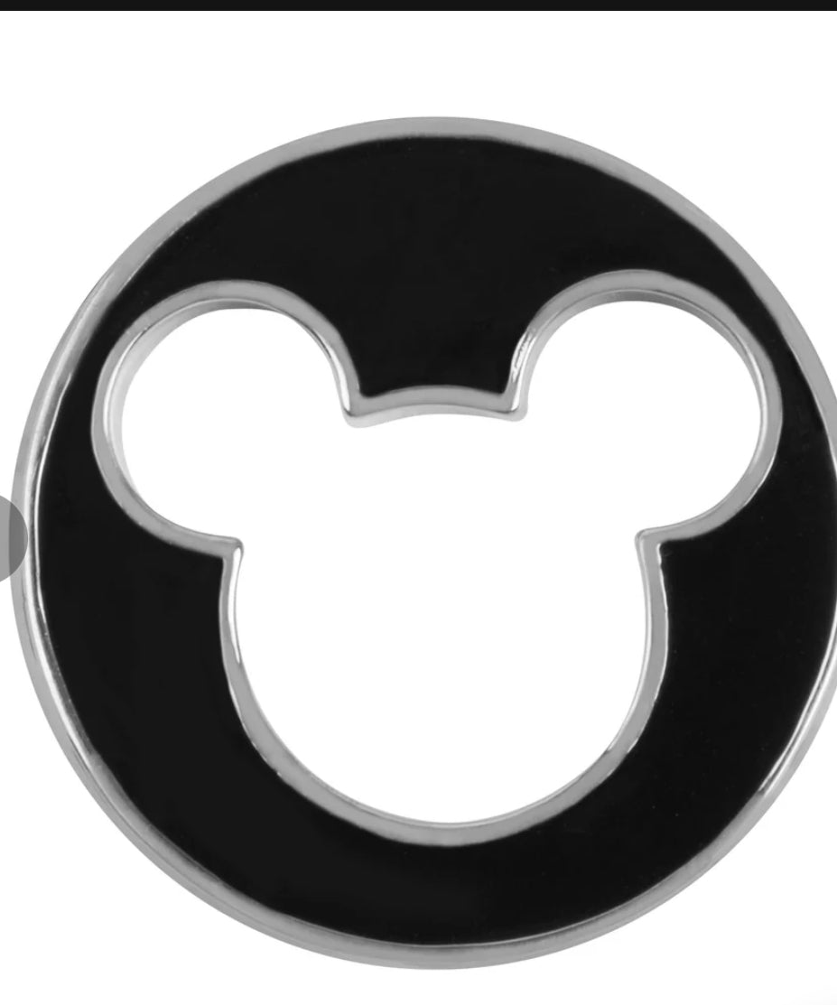 Disney Silver Pave Crystal + Black Mickey Mouse Window Shelf - Origami Owl