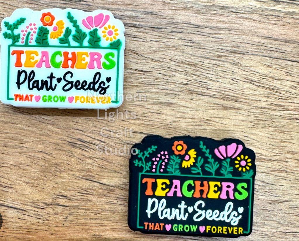 Teachers Plant seeds that grow forever -Silicone Focal Bead