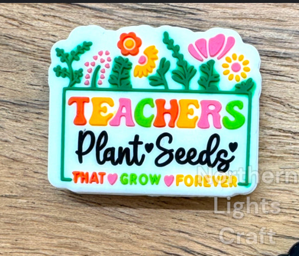 Teachers Plant seeds that grow forever -Silicone Focal Bead