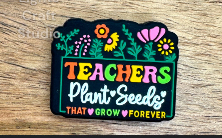 Teachers Plant seeds that grow forever -Silicone Focal Bead