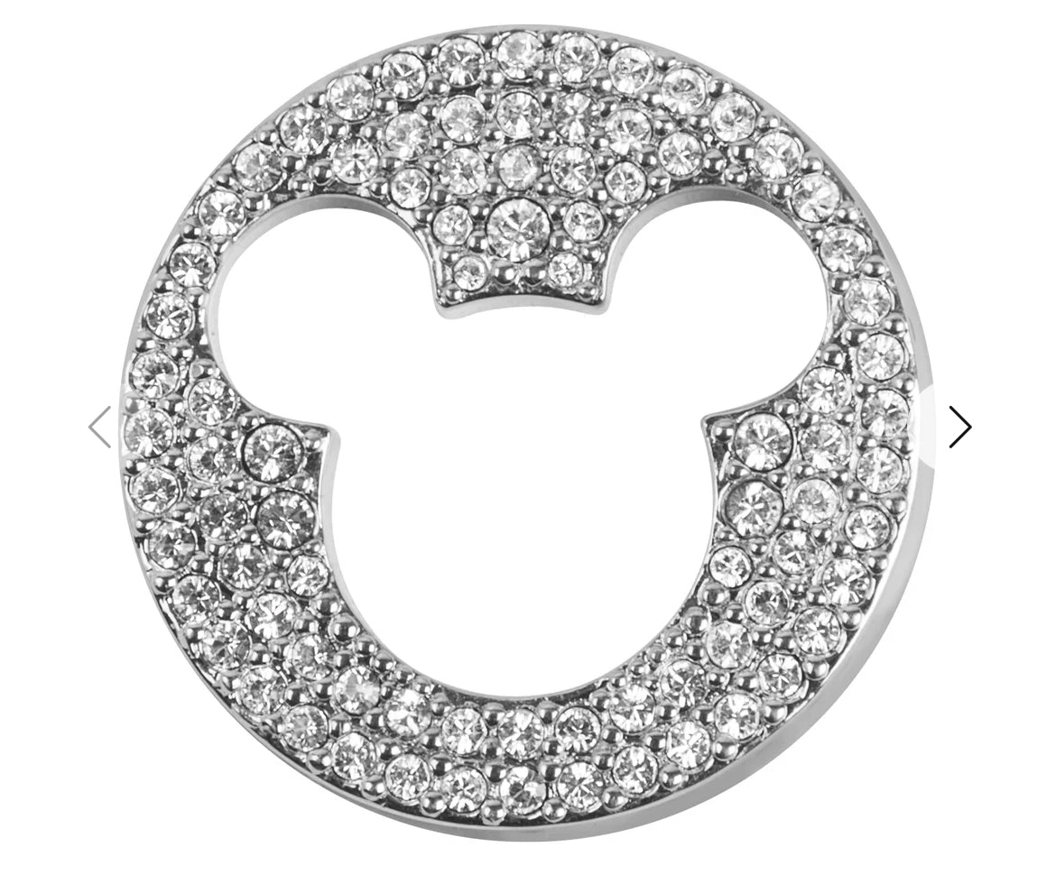 Disney Silver Pave Crystal + Black Mickey Mouse Window Shelf - Origami Owl