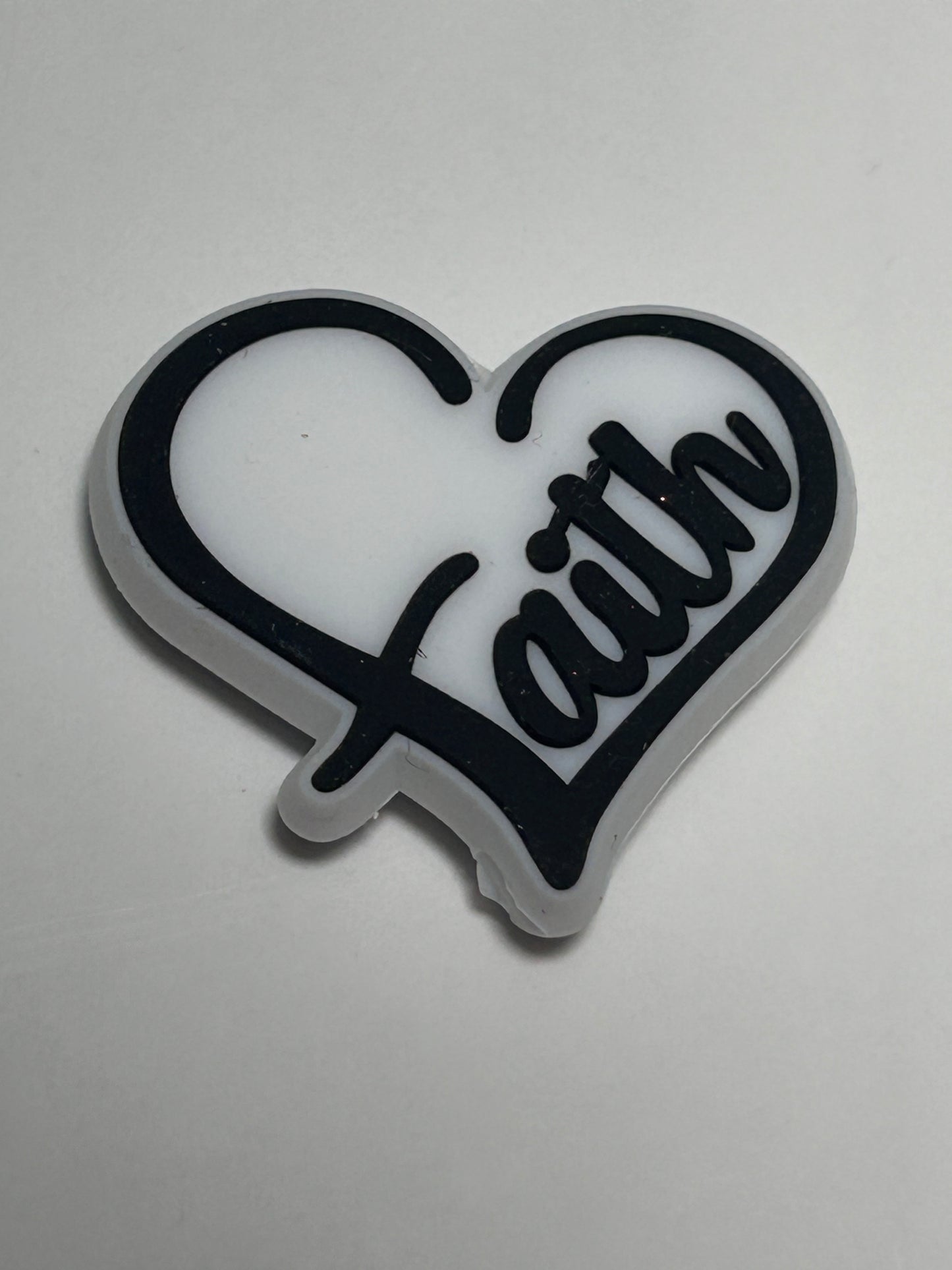 Faith Heart Silicone Focal Bead