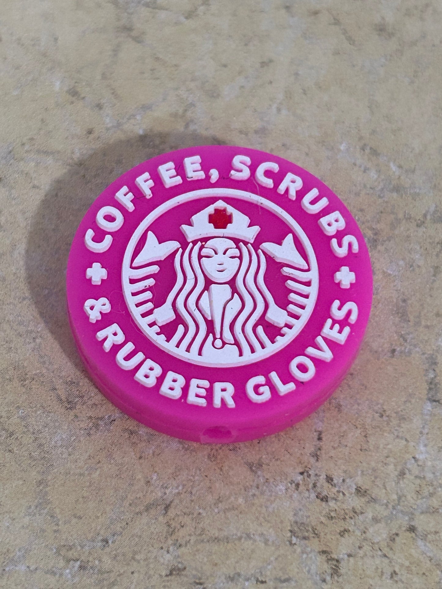 Coffee Scrubs & Rubber Gloves Focal Bead