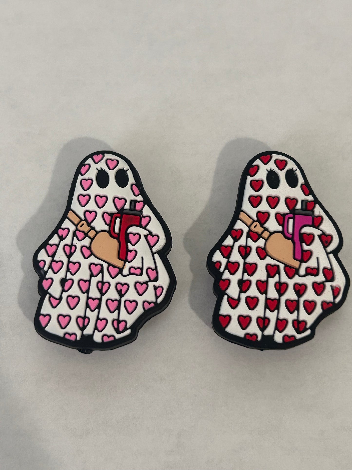 Valentine Ghost w/hearts, crossbar and tumbler focal bead