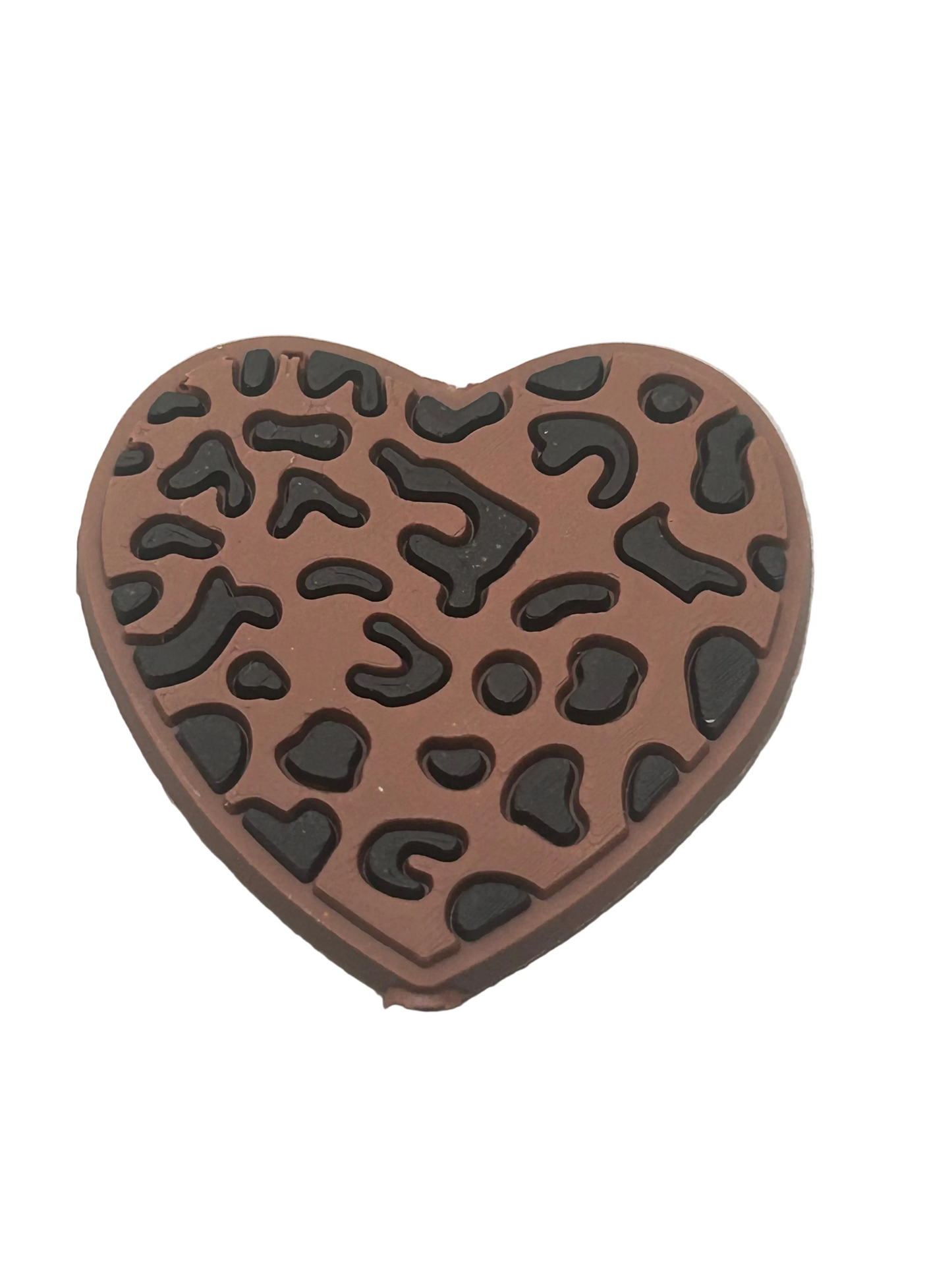 Leopard Print Heart -Focal Bead