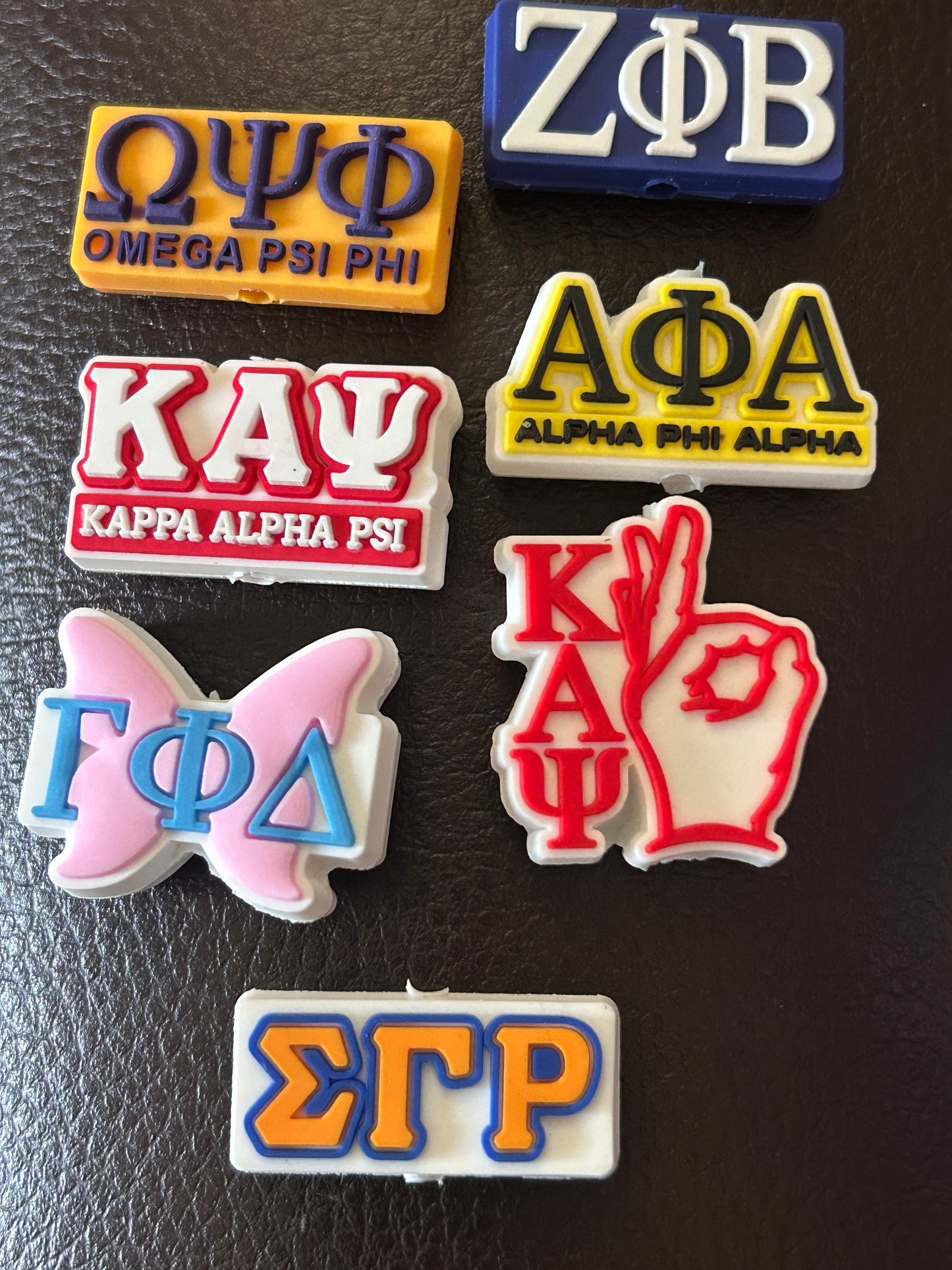 Sorority and Fraternal Silicone Focal Beads