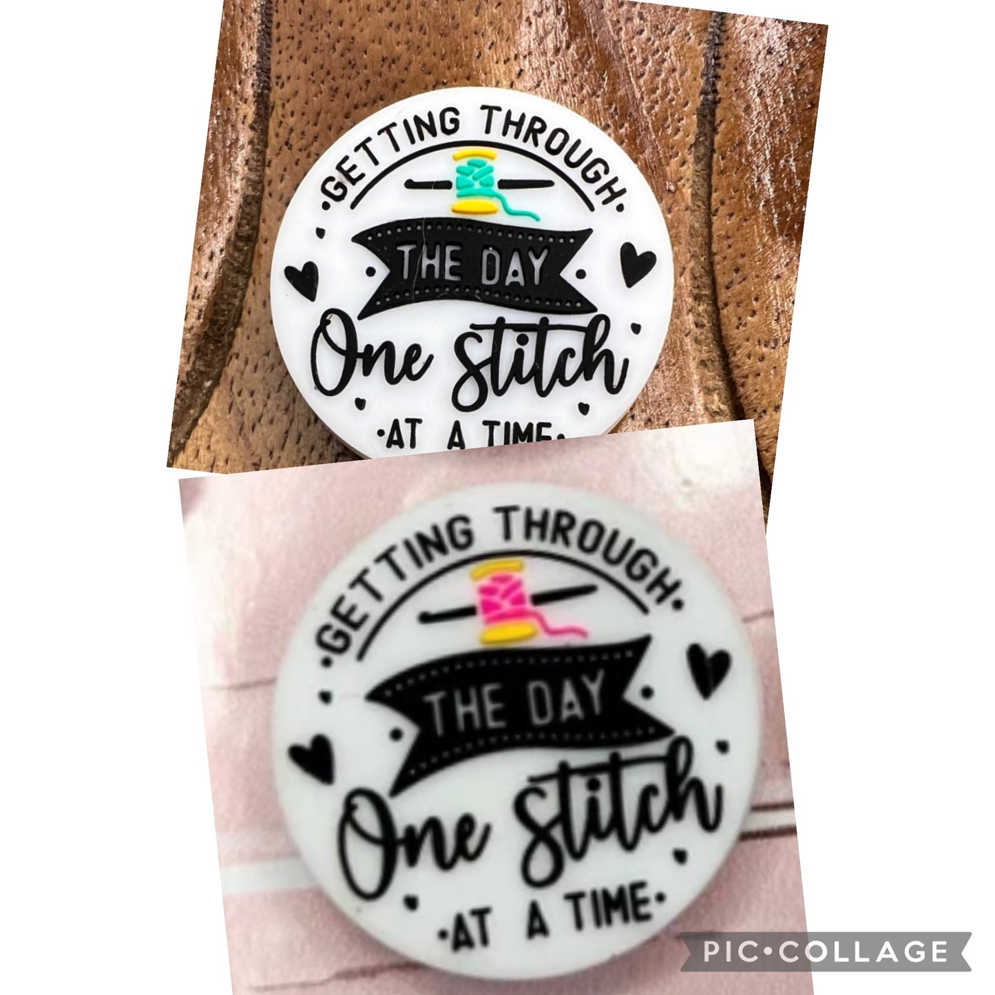 Getting through the day one stitch at a time Silicone focal bead