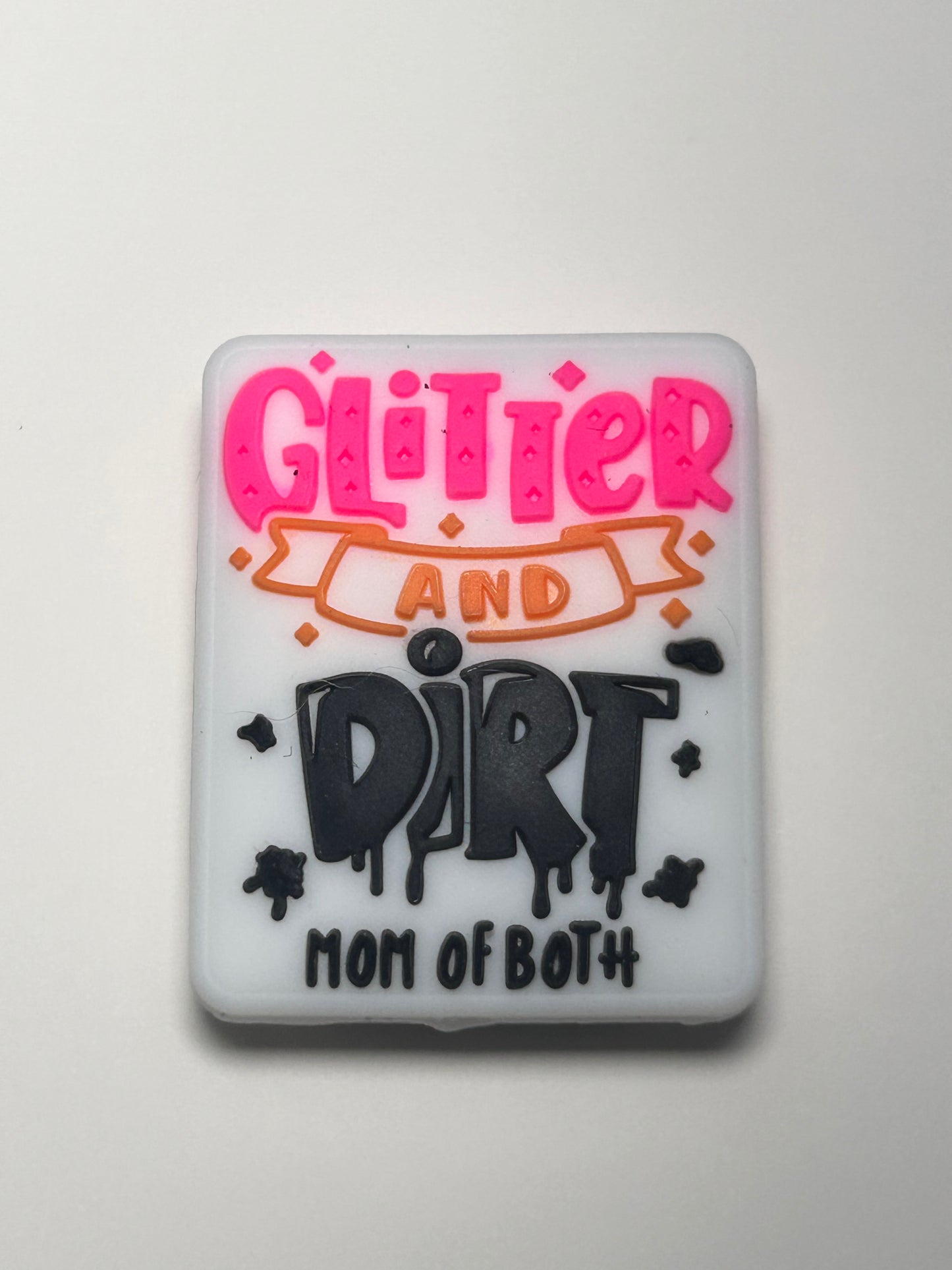 Glitter and Dirt Mom of Both Silicone Focal Bead