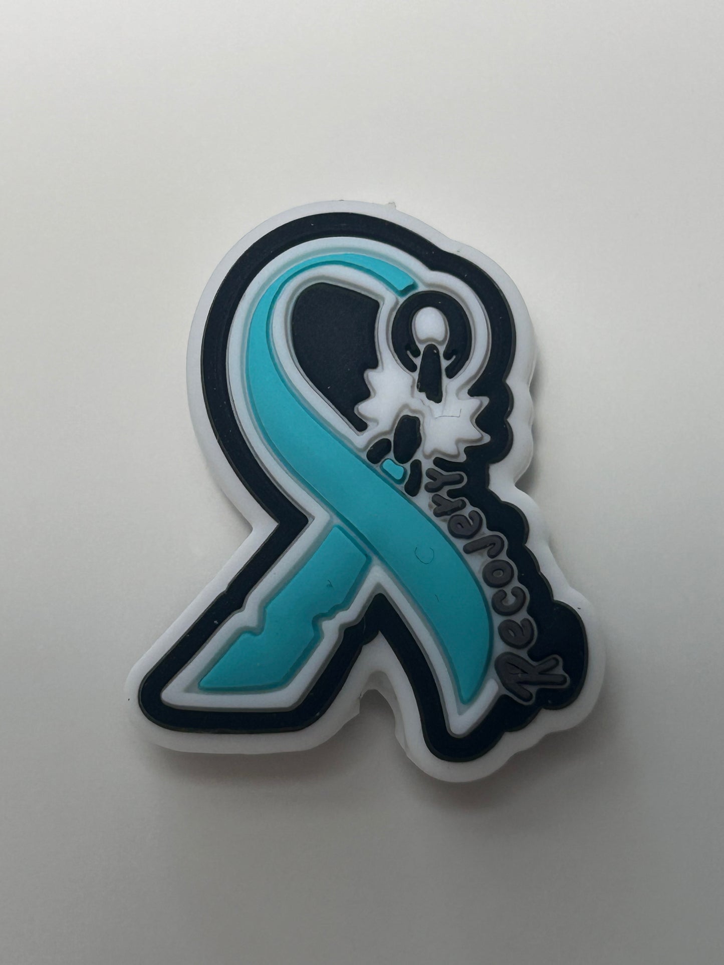 Recovery Awareness Ribbon Silicone Focal Bead