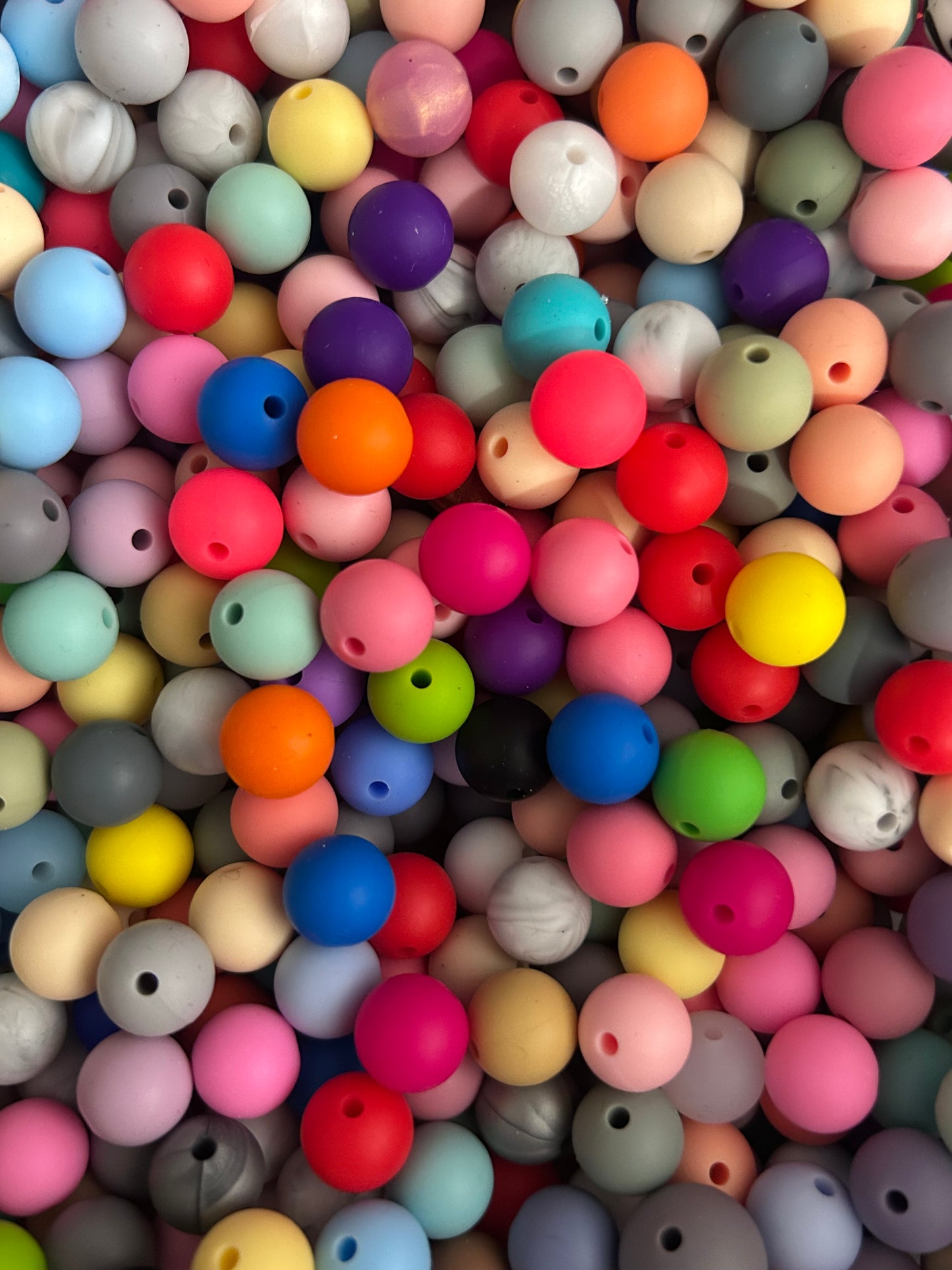 15mm - Single Round Silicone Beads