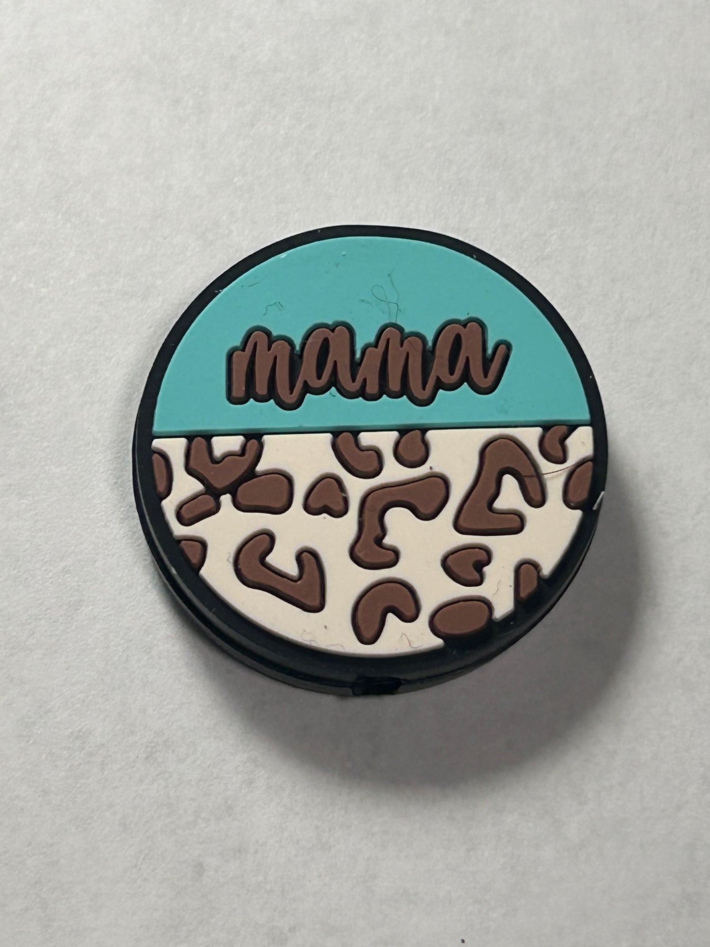Mama w/Print silicone focal bead