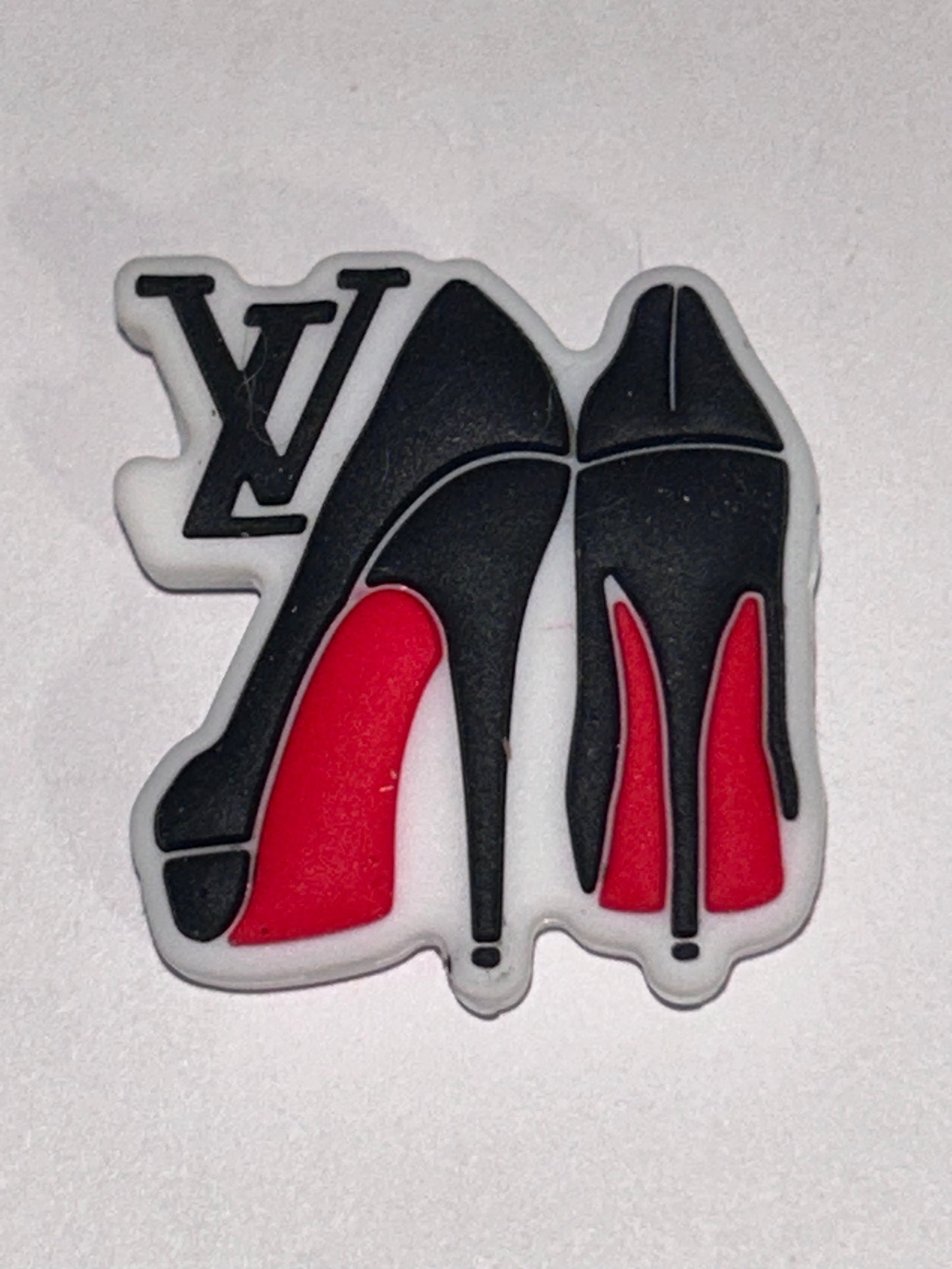 L Vee Red Bottom High Heels Silicone Focal Bead