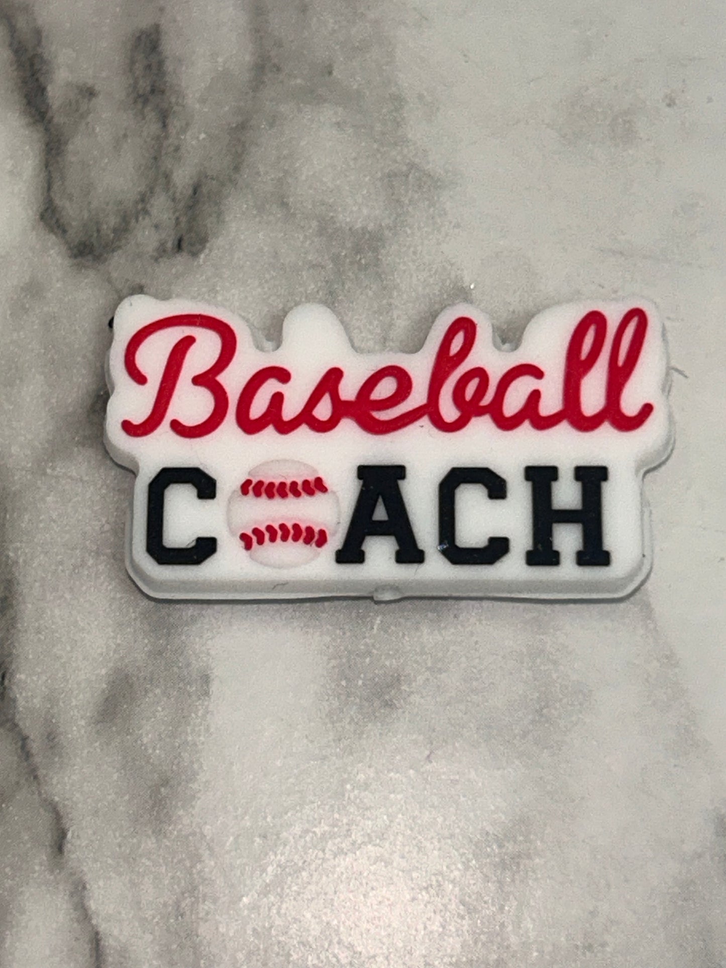 Baseball Coach Silicone Focal Bead