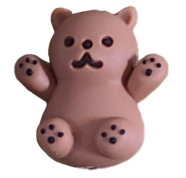 3D Teddy Bear Silicone Focal Bead