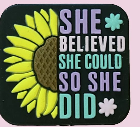 She Believed She Could So She Did Focal Bead