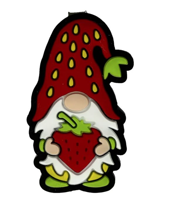 Strawberry Gnome Silicone Focal Bead