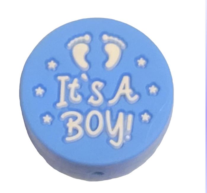 It's A Girl It's A Boy Silicone Focal Bead