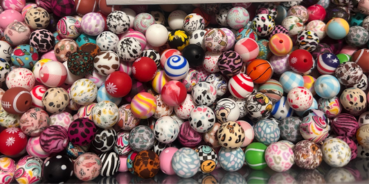 15mm Printed Round Beads Scoops
