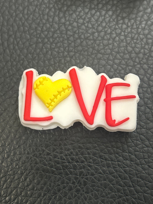 Softball Love - Silicone Focal Bead