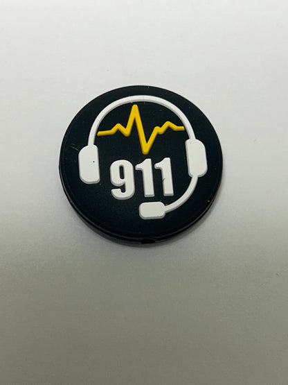 911 Operator Yellow Headphones or White Silicone Focal Bead