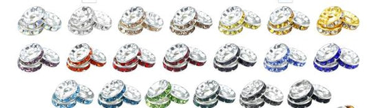 Rhinestone Spacer Beads 10mm
