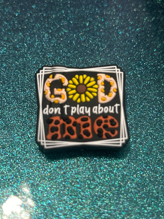 GOD don’t play about me  Sunflower Focal Bead