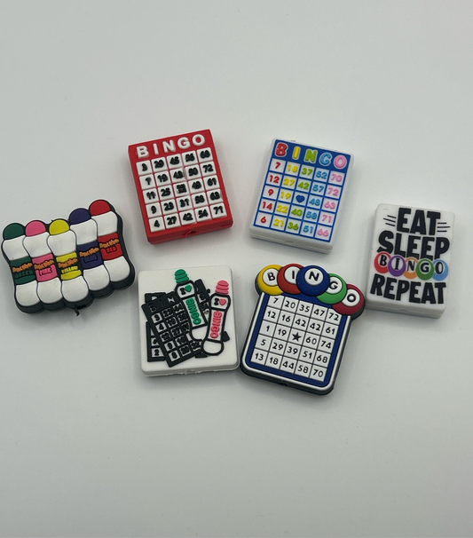 Bingo Cards Silicone Focal Beads (Different Styles)