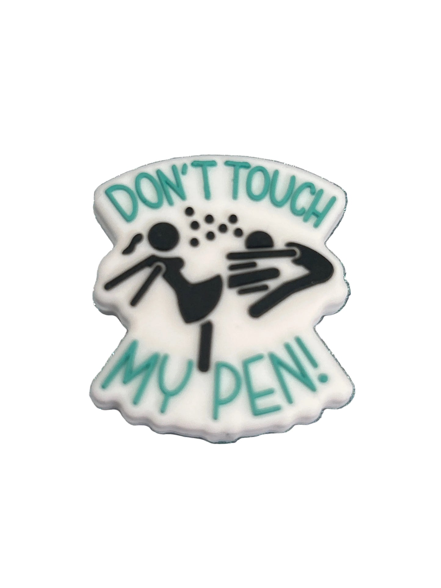 Don’t touch my pen (teal) - Focal Bead