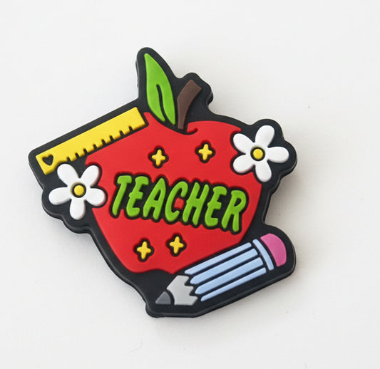 Teacher Apple with Ruler & Pencil
